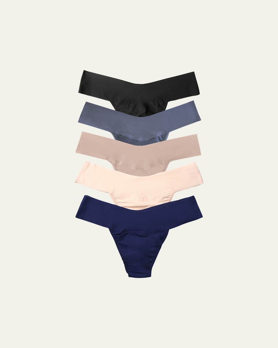 BreatheSoft Mid-Rise Microfiber Thongs, 5-Pack